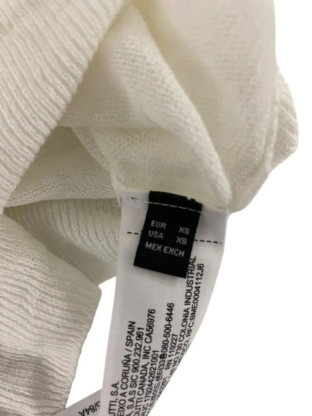 Massimo Dutti Womens Linen Sweater Size XS White V-Neck Sheer Knit 5740/648 NWT